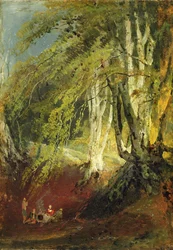 A Beech Wood with Gypsies Seated Round a Campfire, c. 1799-1801
